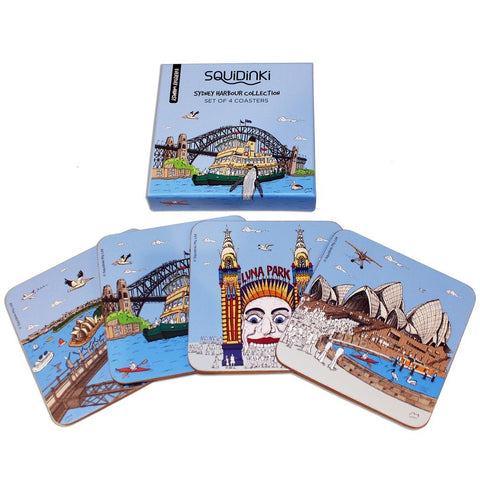 Squidinki Sydney Harbour Collection Set of 4 Coasters - Mu Shop
