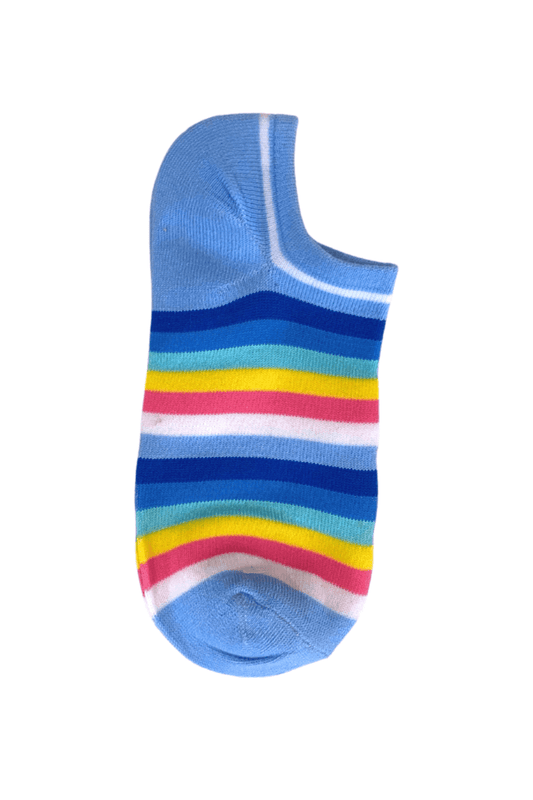 Striped Adult Ankle Socks - Blue - Mu Shop