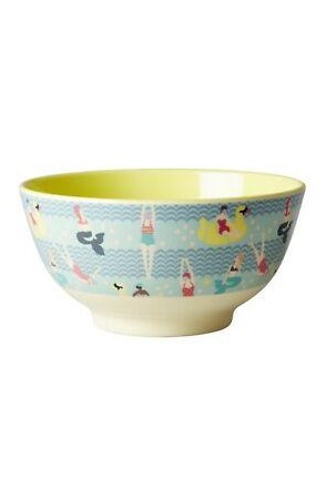 Swimmers Two-Tone Medium Melamine Bowl - Mu Shop