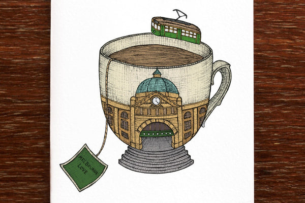 Teacup of Melbourne Greeting Card - Mu Shop