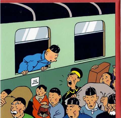 The Blue Lotus Train Tintin Card - Mu Shop