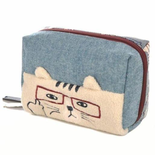 The Cat Family Nekozawa Blue Pouch - Mu Shop