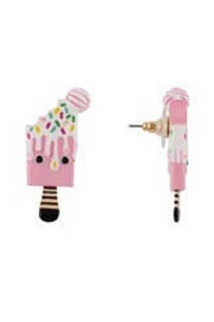 Theé Candy Store Crunched Pink Ice Pop Monster Earrings - Mu Shop