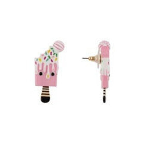 Theé Candy Store Crunched Pink Ice Pop Monster Earrings - Mu Shop