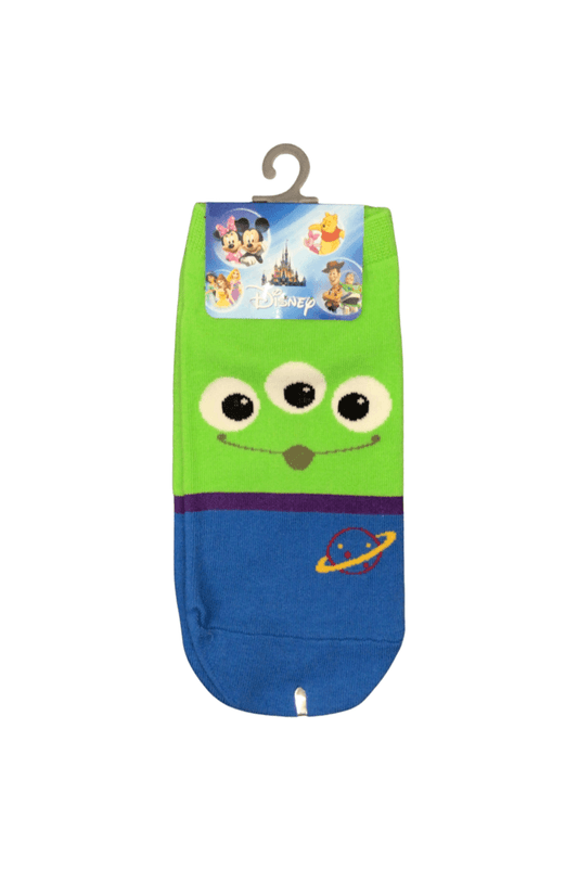 Three Eyed Squeeze Toy Aliens Kids Ankle Socks - Green/Blue (M)6~8 - Mu Shop