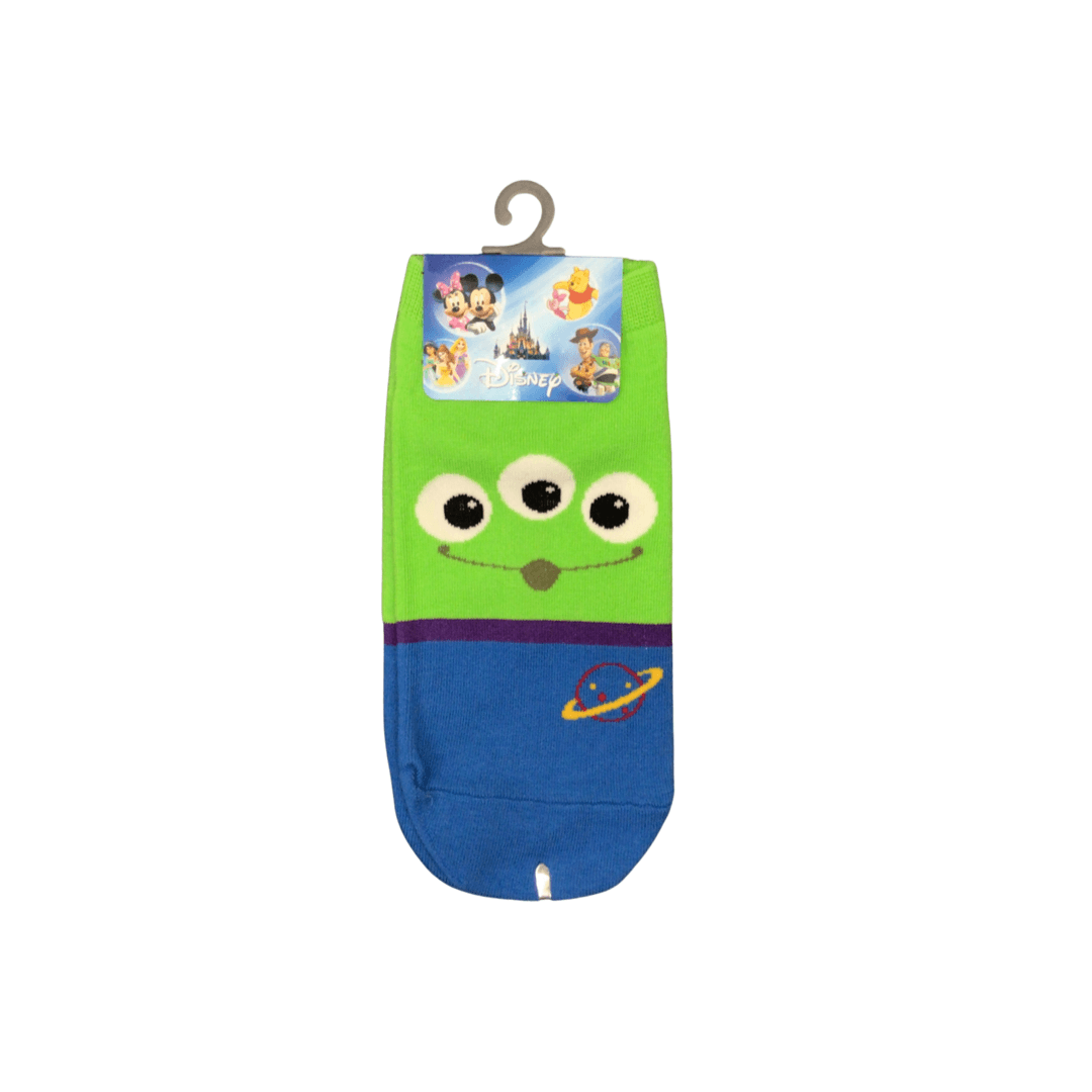 Three Eyed Squeeze Toy Aliens Kids Ankle Socks - Green/Blue (S)3~5 - Mu Shop