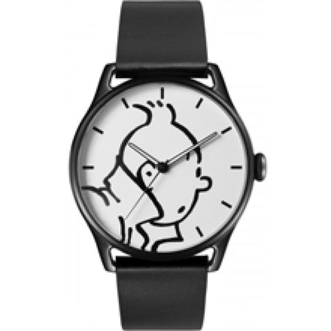 Tintin Black And White Classic Watch Black L - Mu Shop