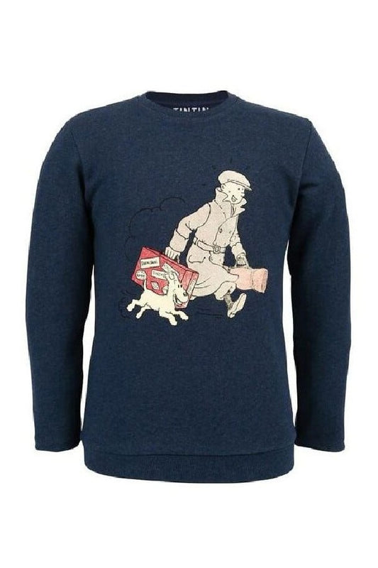 Tintin Homecoming Adult Sweat Shirt Navy - Mu Shop