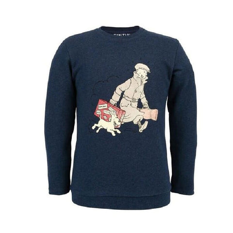 Tintin Homecoming Adult Sweat Shirt Navy - Mu Shop