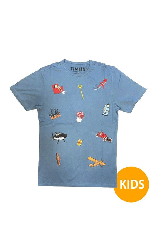 Tintin Icon Kids T Shirt Blue - Mu Shop