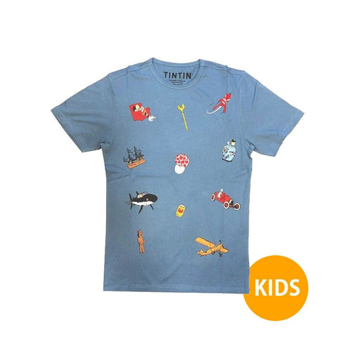 Tintin Icon Kids T Shirt Blue - Mu Shop