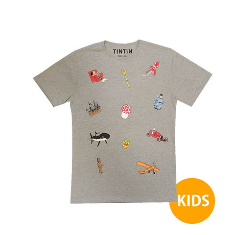 Tintin Icon Kids T Shirt Grey - Mu Shop