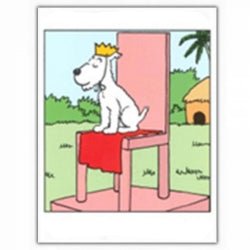 Tintin, King Snowy on his Throne Greeting Card - Mu Shop