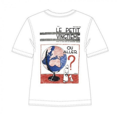 Tintin Petit Vingtième Globe Adult T-shirt - Mu Shop