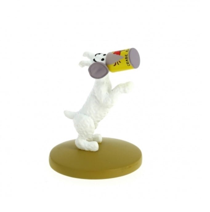 Tintin Resin Figurine - Snowy With Crab Tin 6.2cm - Mu Shop