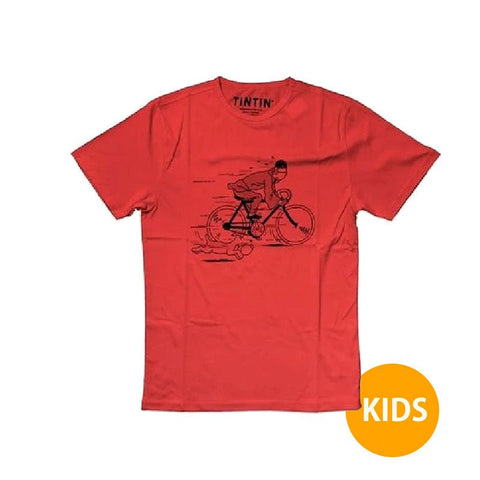 Tintin Ride Bike Red T shirt Kids - Mu Shop