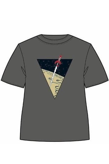 Tintin Rocket Gray T-shirt Adult - Mu Shop