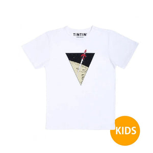 Tintin "Rocket in triangle" KIDS T Shirt white - Mu Shop