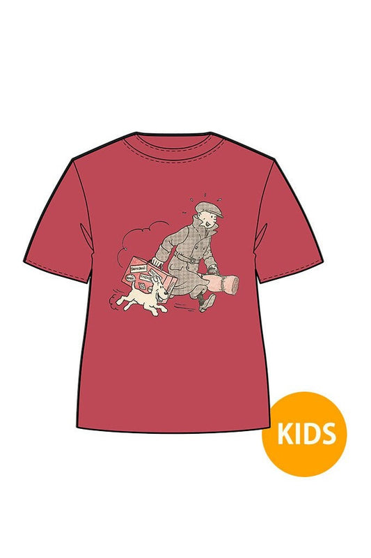 Tintin & Snowy Suitcase Kids T-shirt Red - Mu Shop