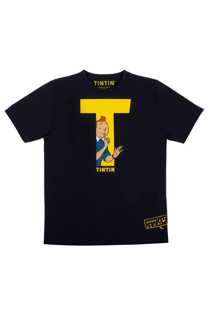 Tintin T Adult T-SHIRT (Black) - Mu Shop