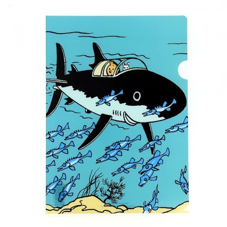 Tintin The Underwater Shark Profile Plastic Sleeve A4 - Mu Shop