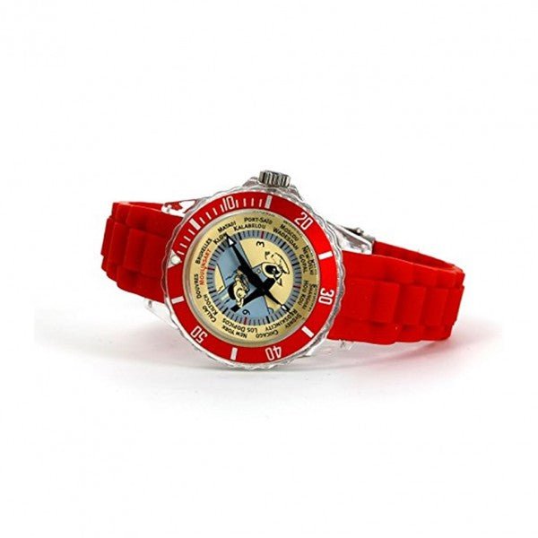 TINTIN WATCH - PLAIN RED BRACELET - Mu Shop