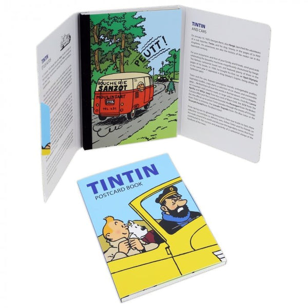 Tintin with Cars Postcard Pack 16 Cards - Mu Shop