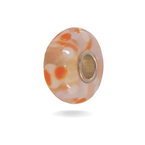 Transparent Bead with Orange Dots Universal Unique Bead #1420 - Mu Shop