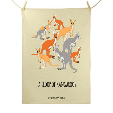 Troop of Kangaroo Tea Towel - Mu Shop