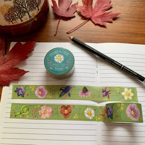 Washi Tape - Flower Folk. Illustrated paper tape - Mu Shop