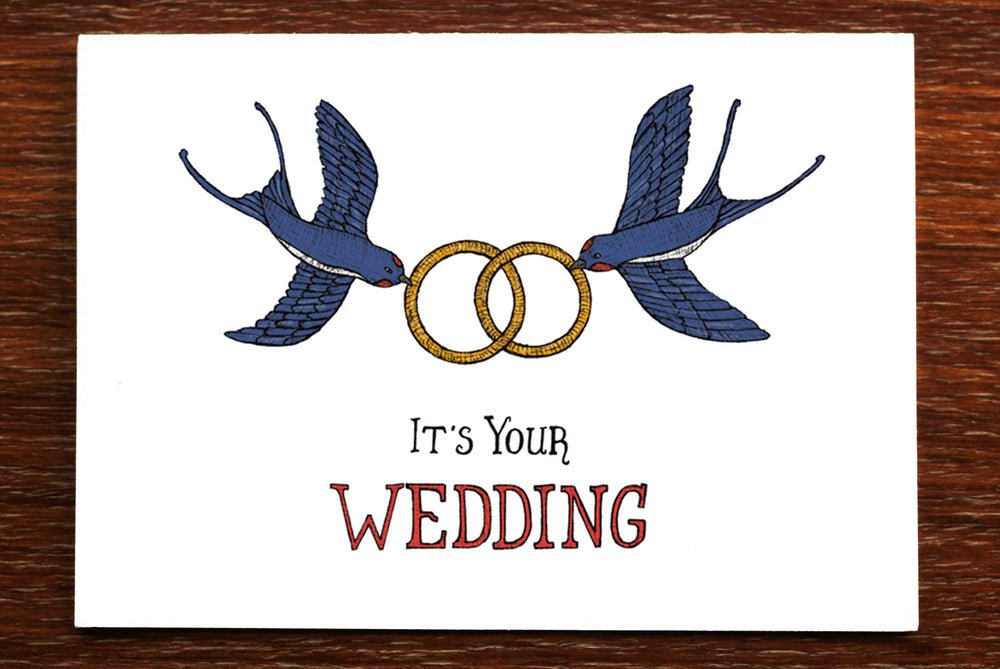 Wedding Swallows - Congratulations Wedding Card - Mu Shop