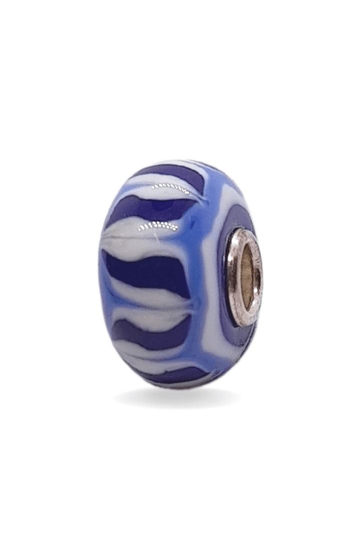 White and Blue Mixed Pattern Unique Bead #1101 - Mu Shop