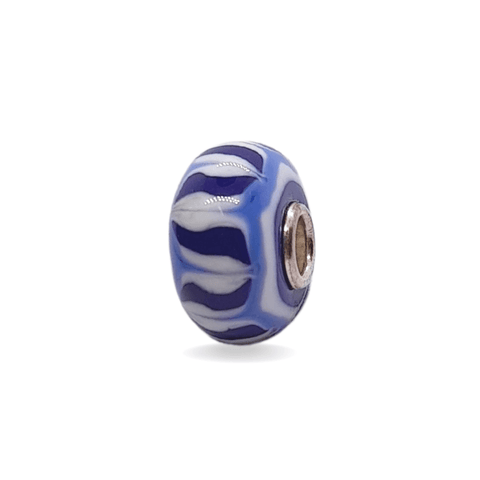 White and Blue Mixed Pattern Unique Bead #1101 - Mu Shop