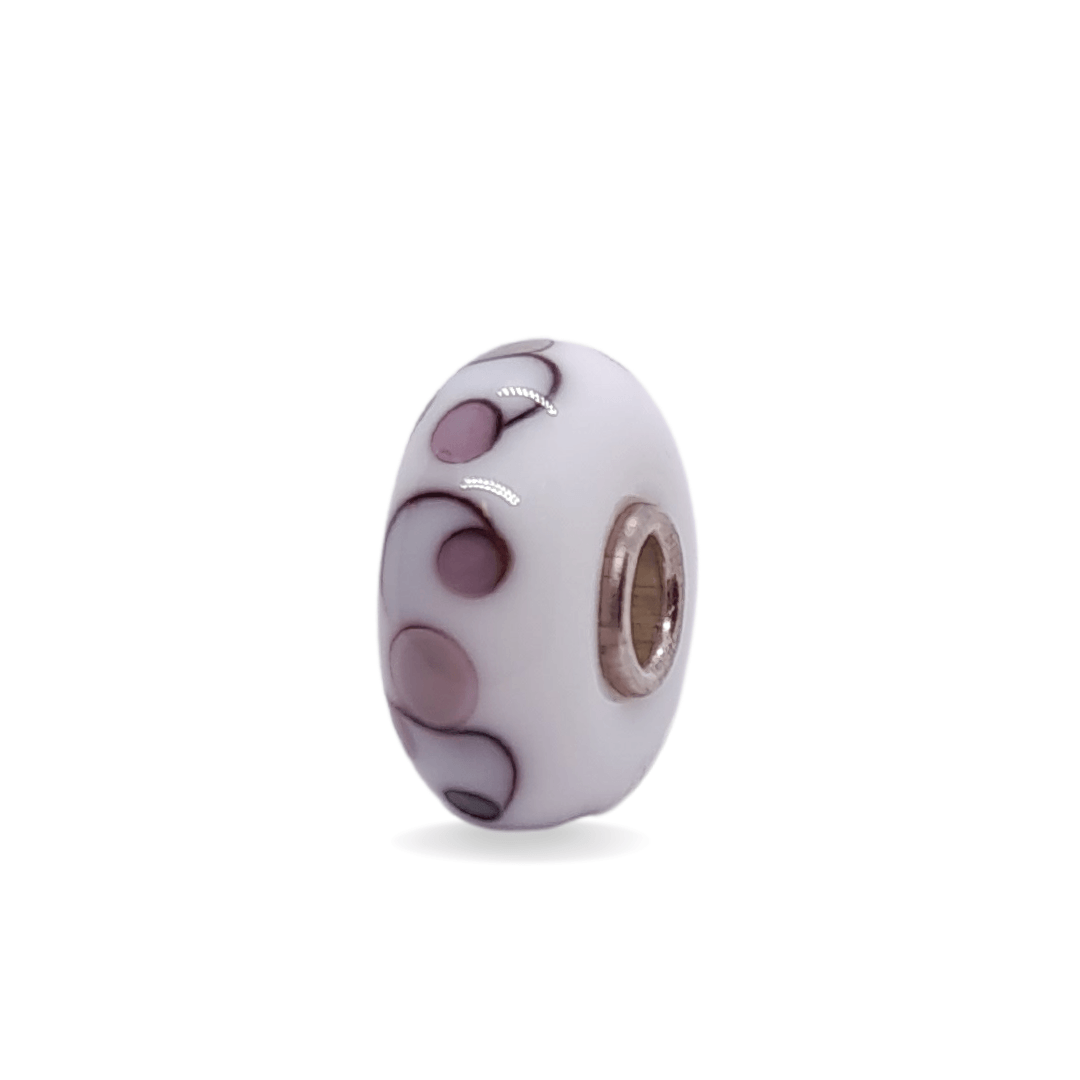 White and Purple Pattern Unique Bead #1103 - Mu Shop