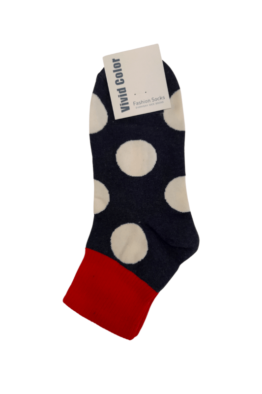 White dots Adult Crew Socks - Blue - Mu Shop