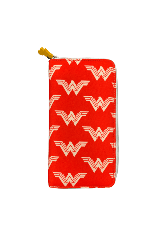 Wonder Woman Red and Blue Logo Pattern Wallet - Mu Shop