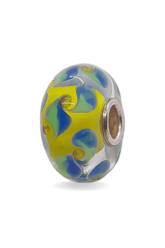 Yellow Peacock Pattern Unique Bead #1092 - Mu Shop