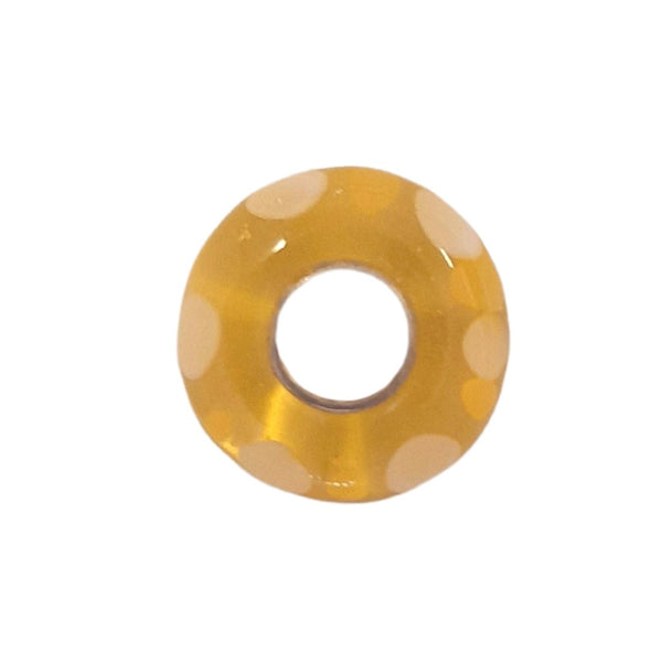 Yellow Transparent Bead with White Dots Universal Unique Bead #1421 - Mu Shop